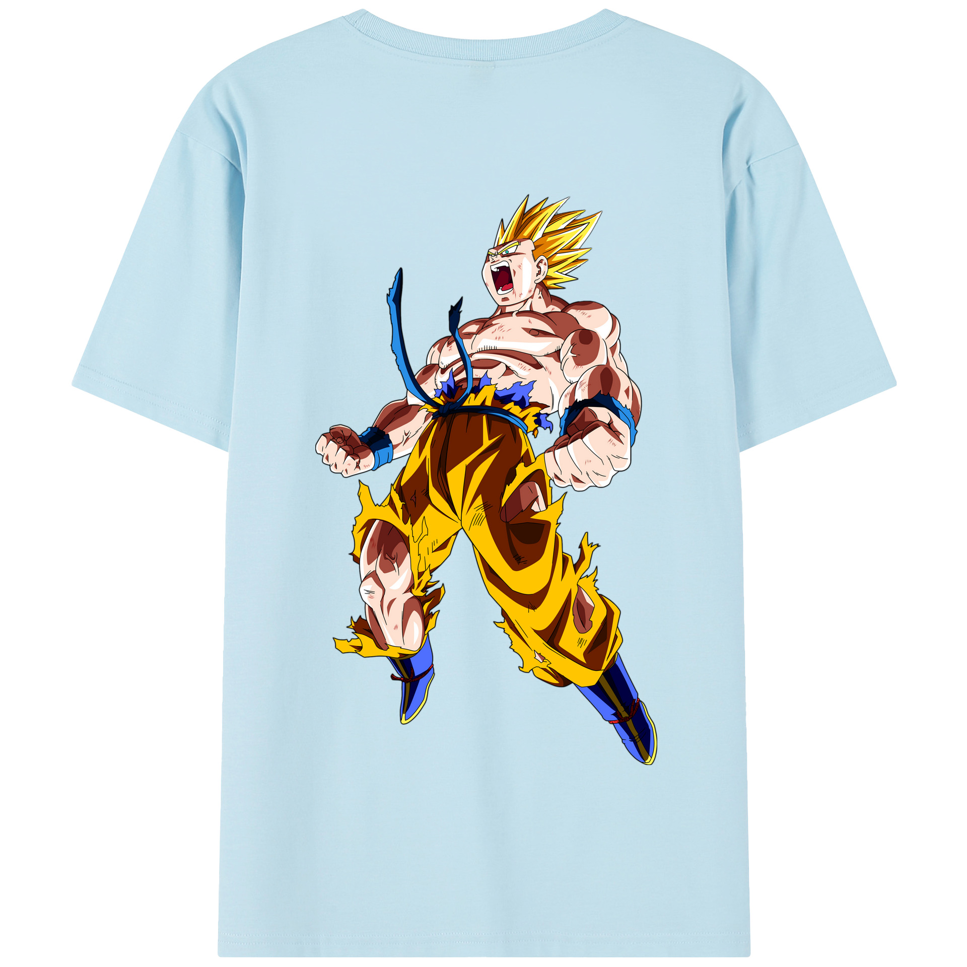 （画像用） ドラゴンボール 孫悟空（そん ごくう）Son Goku カカロット DRAGON BALL Kakarotto 綿100％半袖Tシャツ（背面プリント）